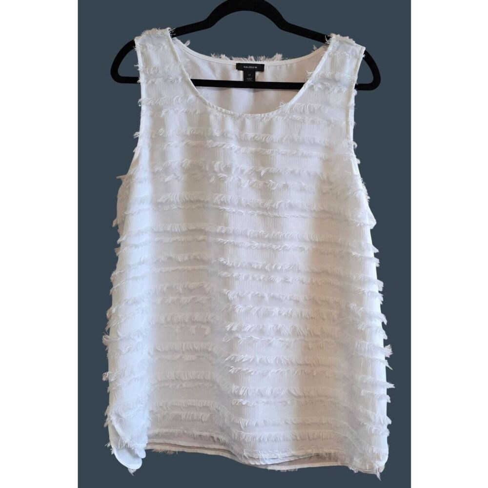 White Fringe Textured Sleeveless Top preppy boho nautical beach laganlook